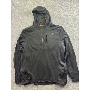 Fieldsheer Merino Heated Baselayer Shirt Mens XL Black 1/4 Zip Hoodie MWB22M05